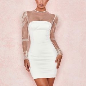 House of CB Nikola Ivory Crystal Dress